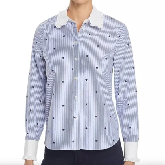 Kate Spade Twinkle Star Stripe Ruffle Shirt - Picture 1 of 7